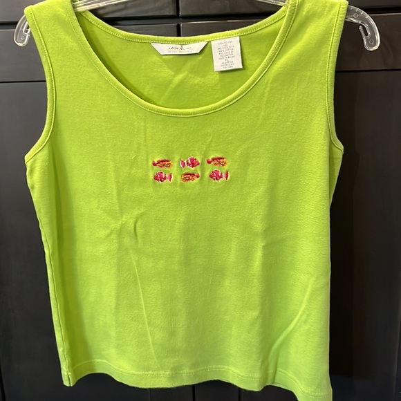 Natalie & Me Petites Weekend. Jacket & Tank Top. Lime Green size PL worn once - Picture 4 of 15